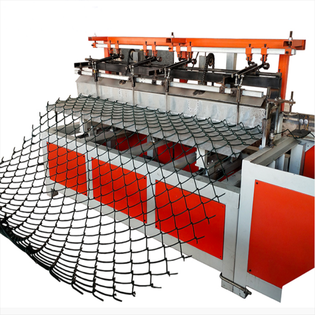 Single wire chain link fence machine